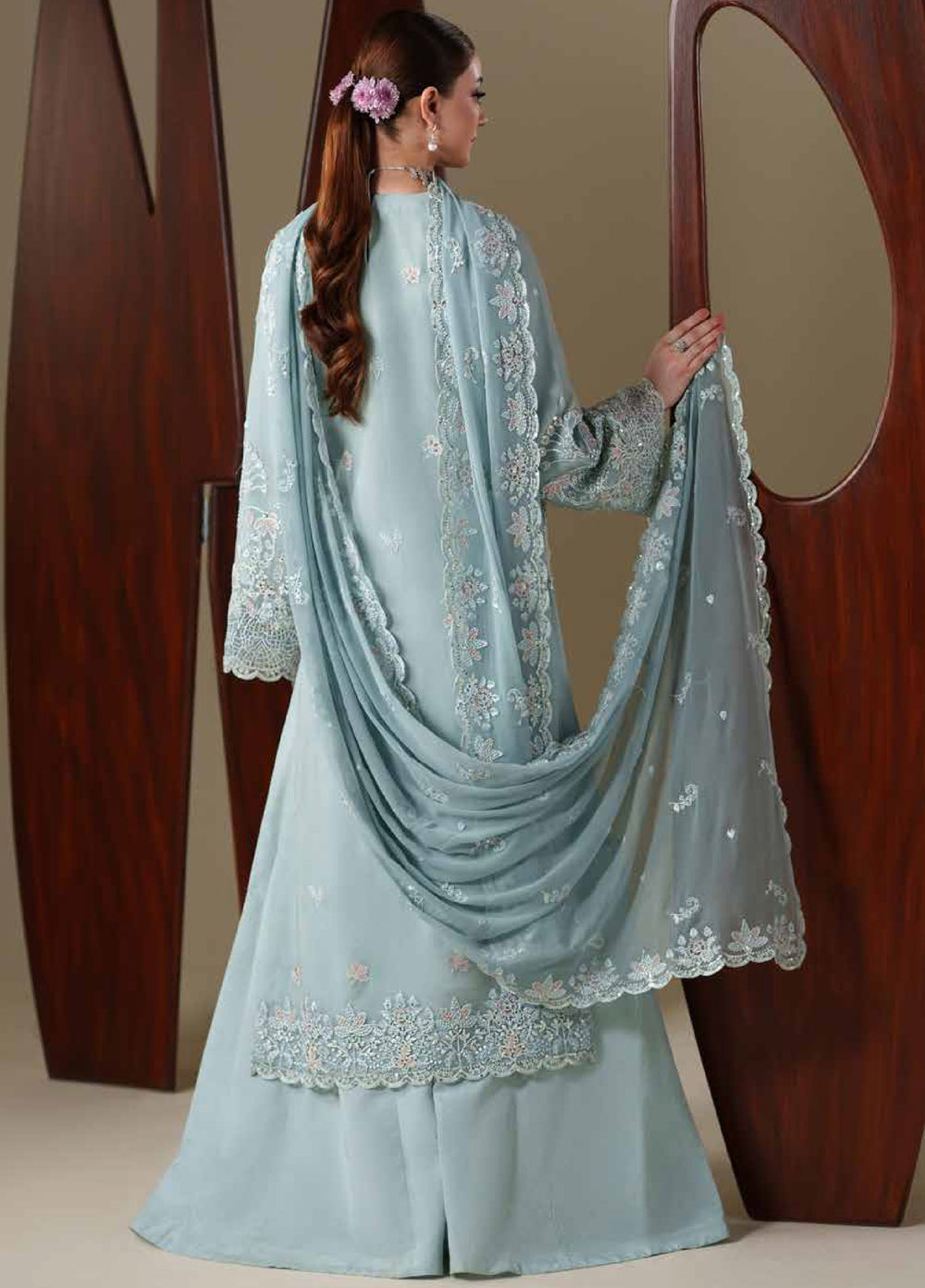 Nouvelle by Emaan Adeel Unstitched Embroidered Chiffon 3 Piece Suit EA26UNC Aria - Festive Collection
