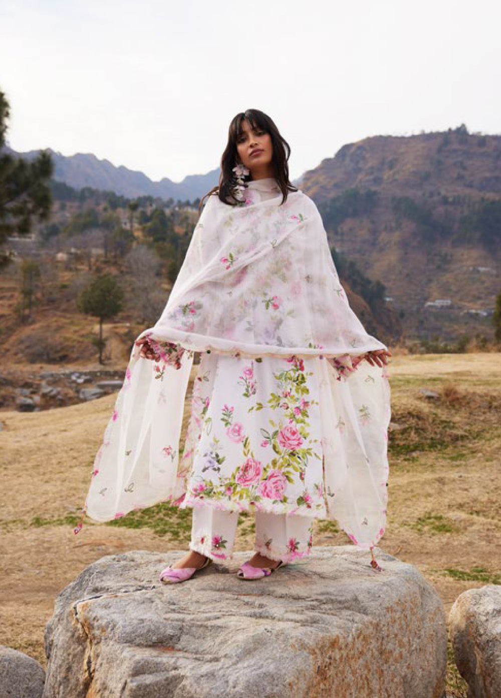 Meili by Zaha Unstitched Embroidered Lawn 3 Piece Suit ZK26UML ZL26-11A - Festive Collection