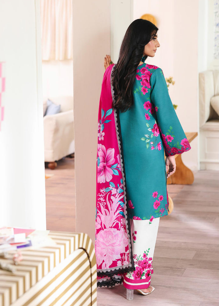 Nissa Floral Symphony by Rajbari Unstitched Lawn Embroidered 3 Piece Suit RB26UNF D-01 - Summer Collection