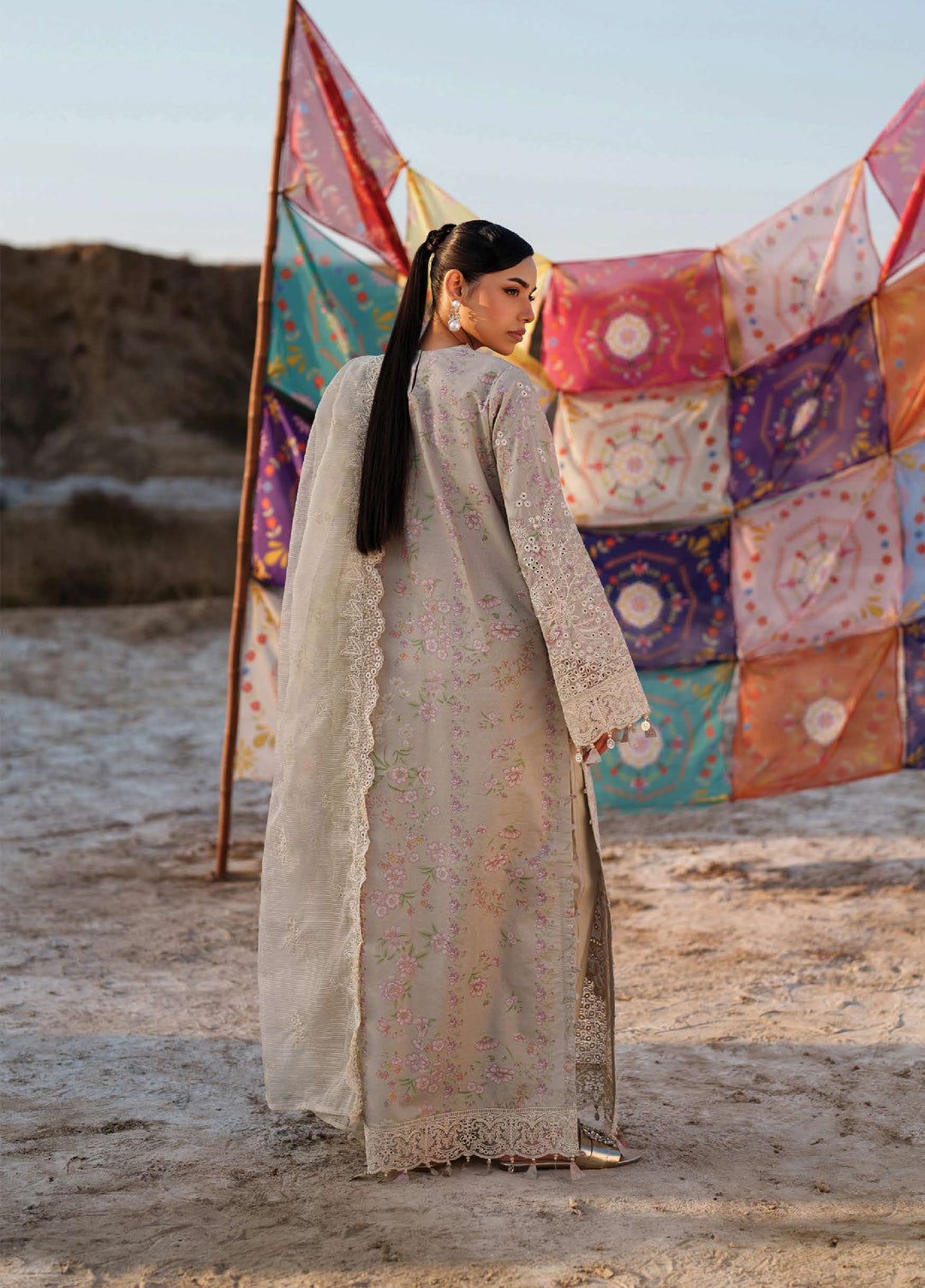 Sunlit Groove by Emaan Adeel Unstitched Embroidered Luxury Lawn 3 Pcs Suit EA26USG MEHVES - Summer Collection