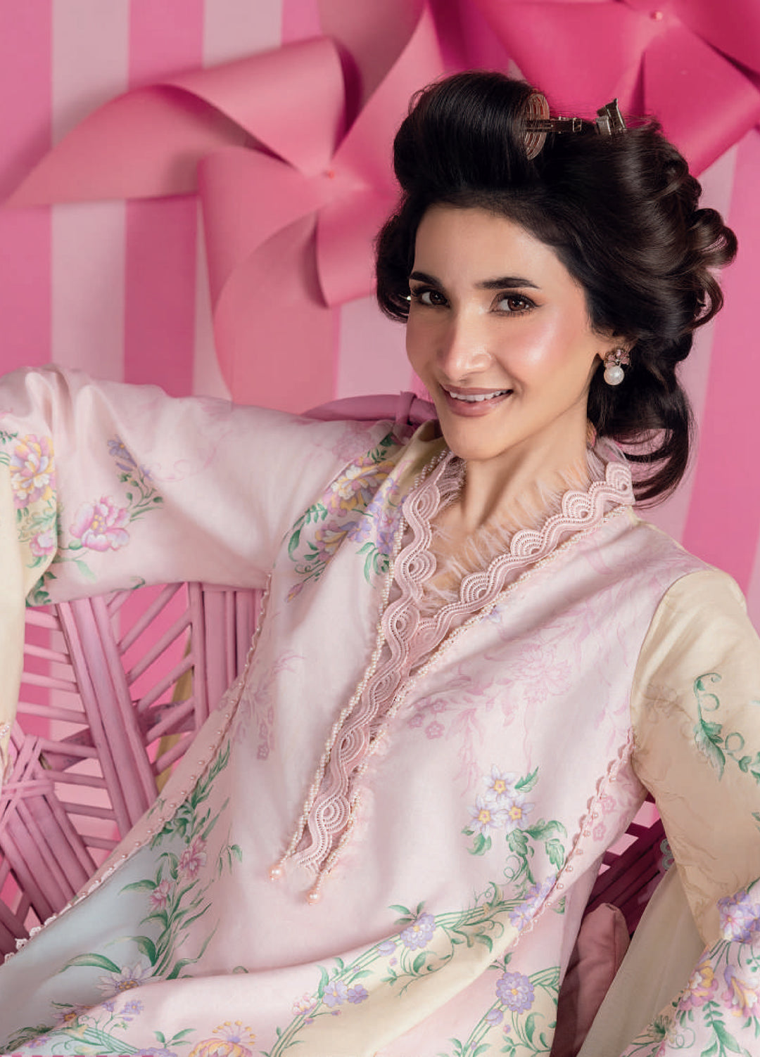 M Basics by Maria B Unstitched Embroidered Lawn 3 Piece Suit MB26UMB MB-CUSV13-7B - Summer Collection