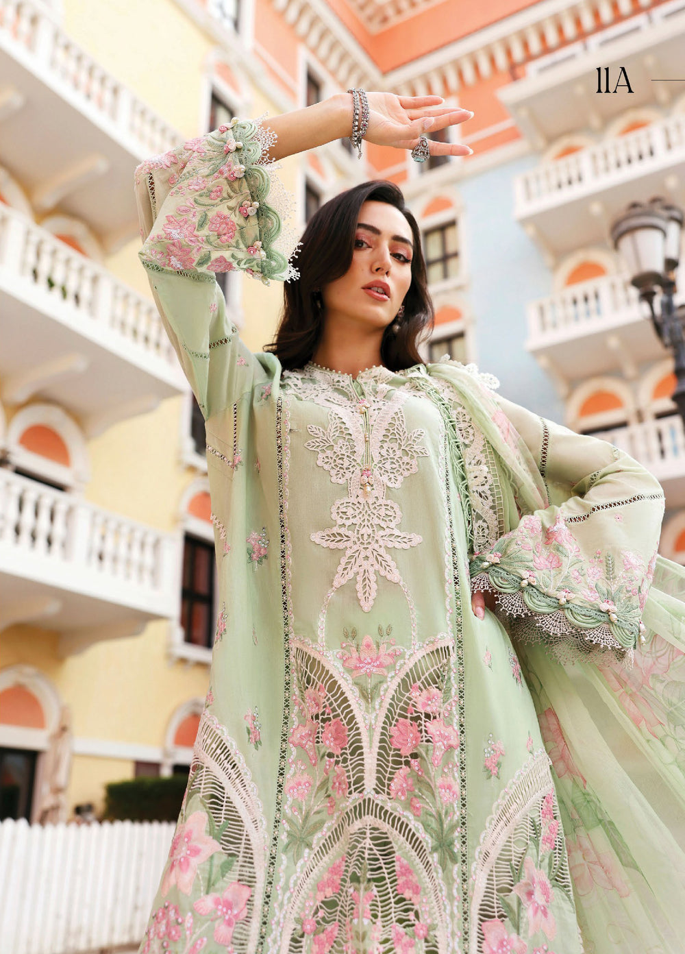 Maria B Unstitched Embroidered Luxury Lawn 3 Piece Suit MB26UEL 11A - Eid Collection