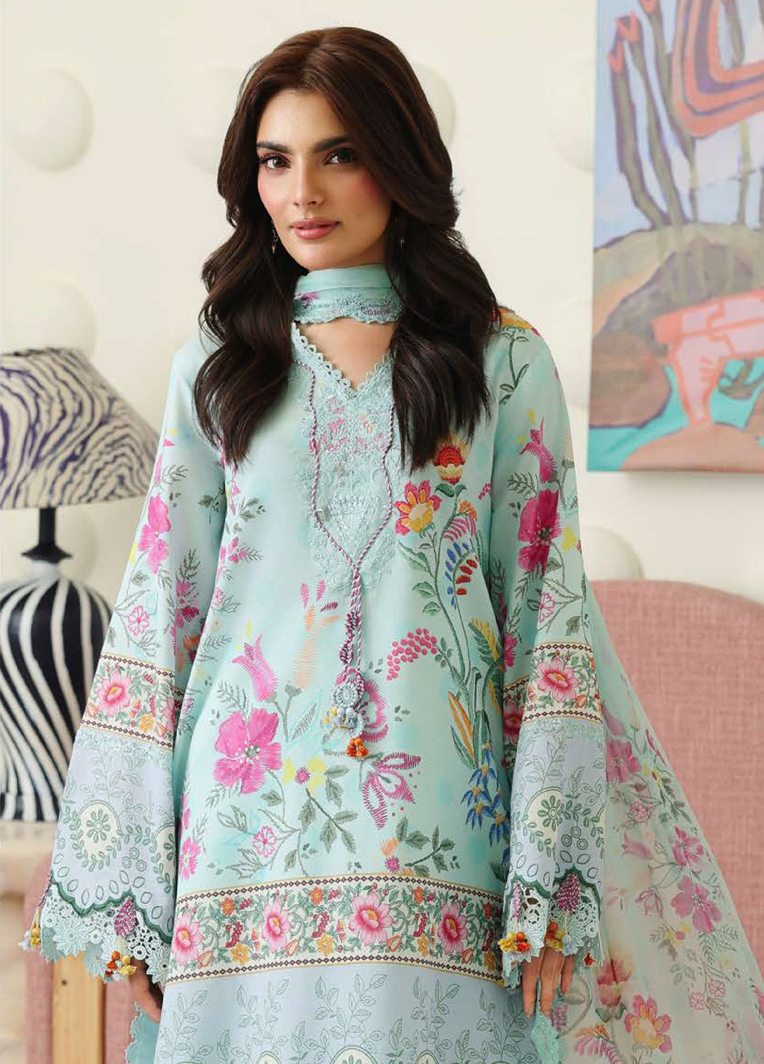 Petals in Print by Roheenaz Unstitched Printed Lawn 3 Piece Suit RN26UPP Delft Bloom RUNSS260906 - Summer Collection