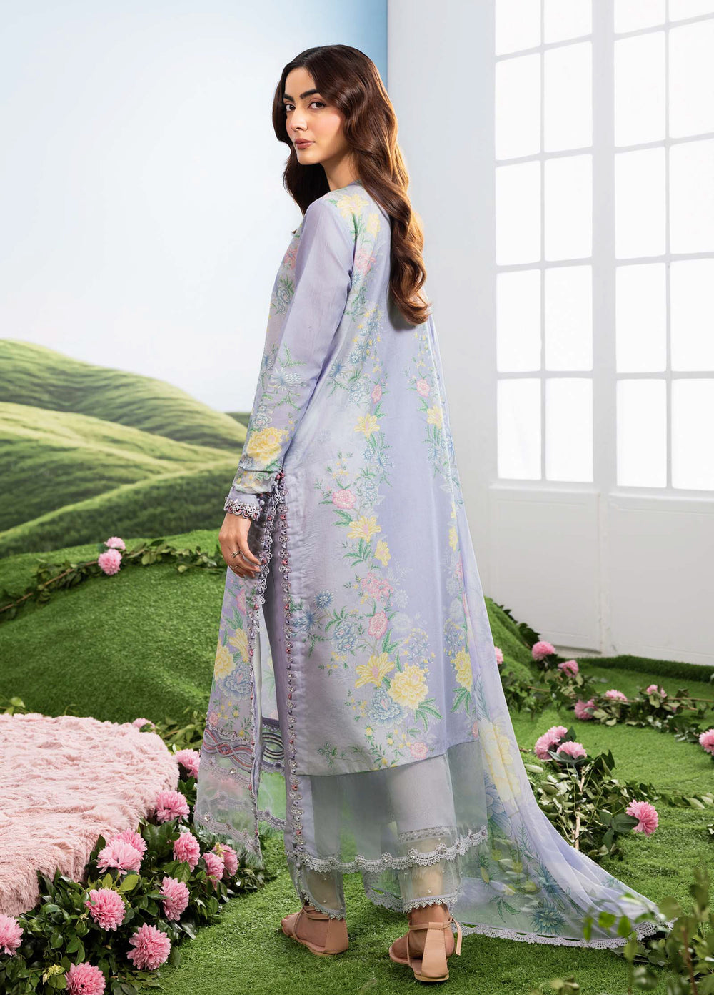 M Basics by Maria B Unstitched Embroidered Lawn 3 Piece Suit MB26SSEL MB-CUSV14-11B - Eid Collection
