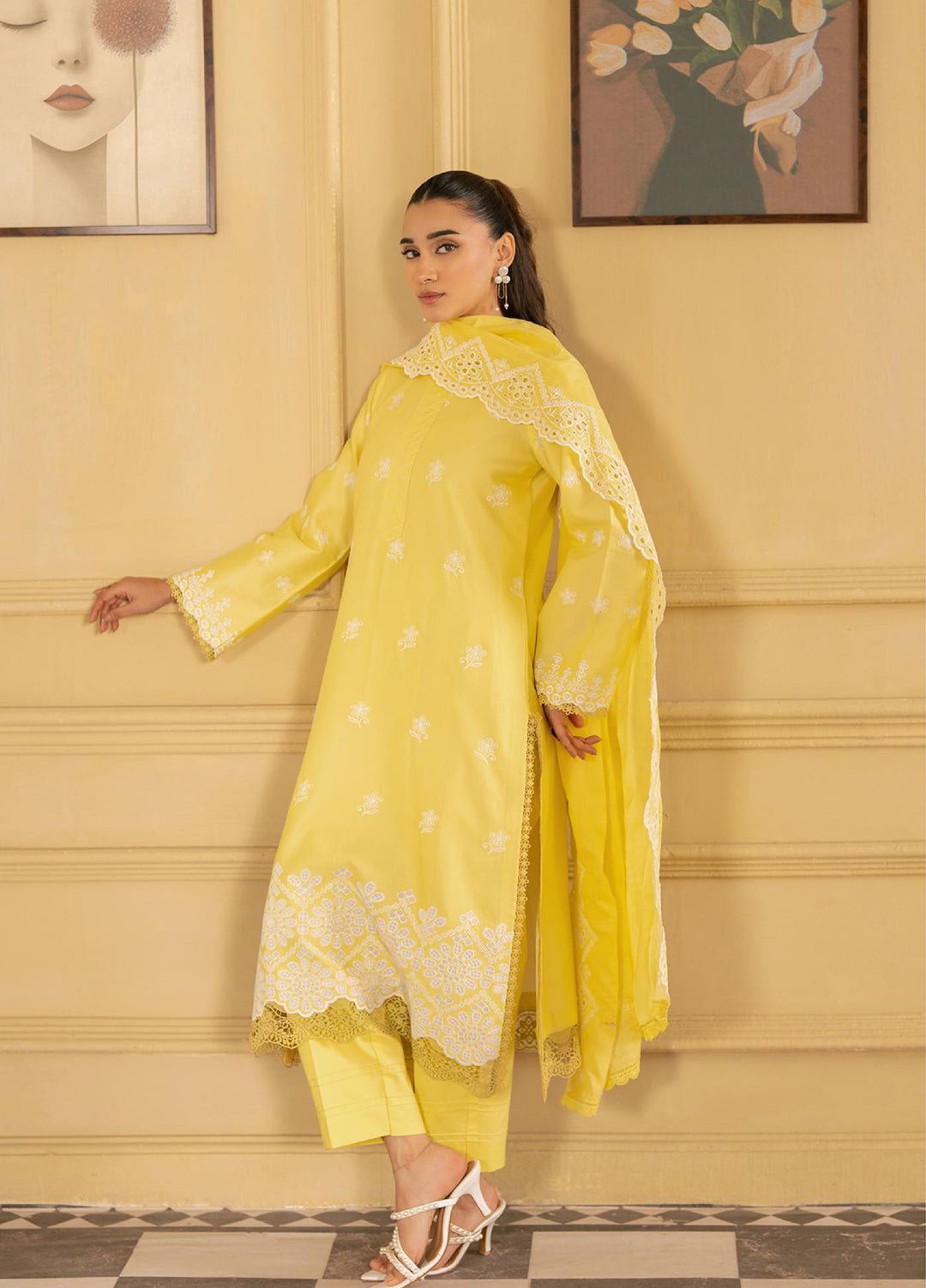 Raha by Rajbari Unstitched Premium Chikankai Embroidered Lawn 3 Piece Suit RB26UCRL D-2 - Summer Collection