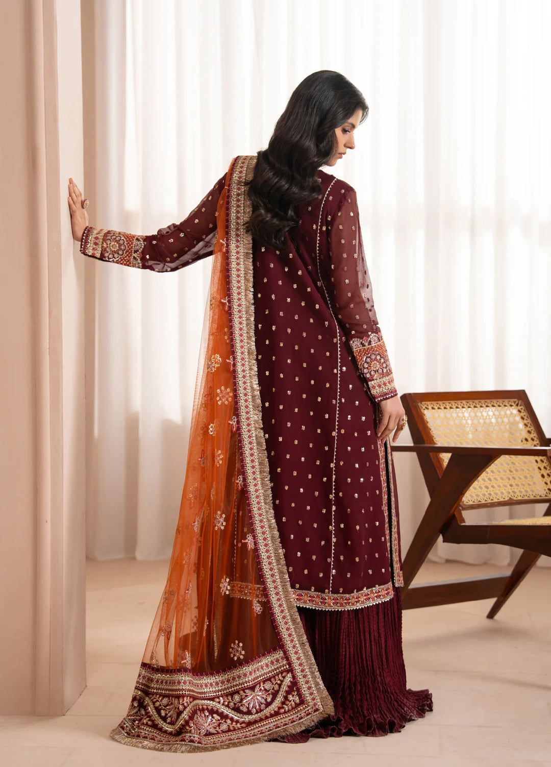 Xenia Formals Unstitched Embroidered Chiffon 3 Piece Suit XF26UF D-01 Lisha - Festive Collection