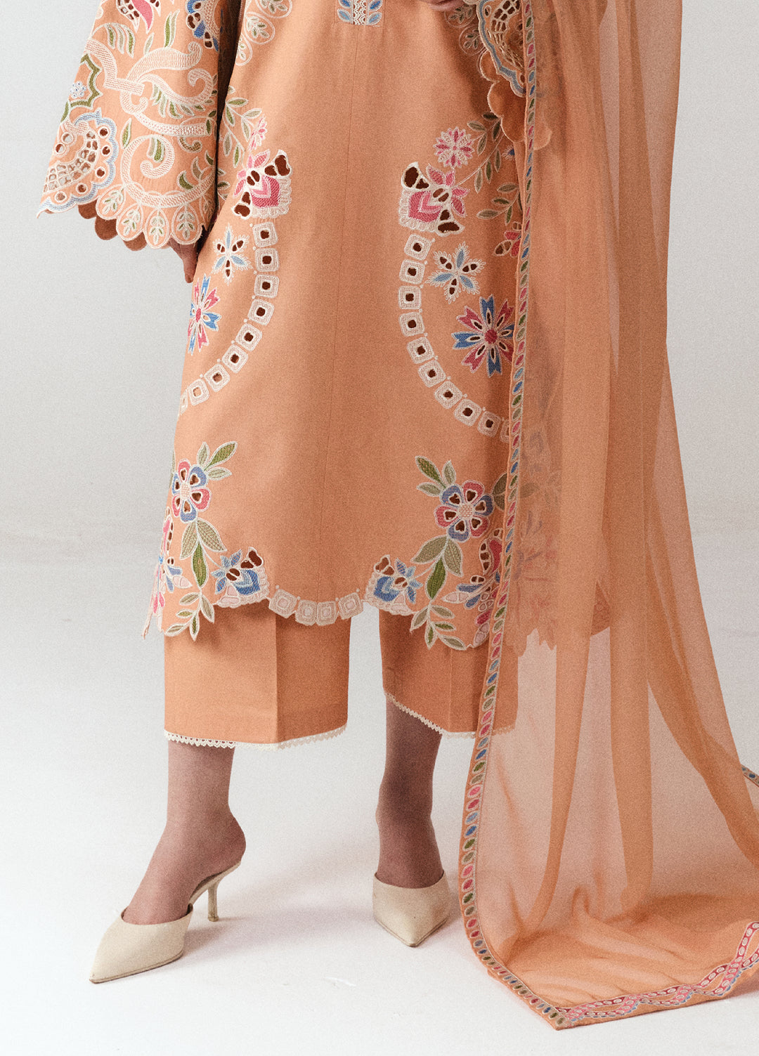 Jugnu by Hussain Rehar Unstitched Embroidered Cotton 3 Piece Suit HR26UCJ Nila JUG-LD D#1283 - Eid Collection