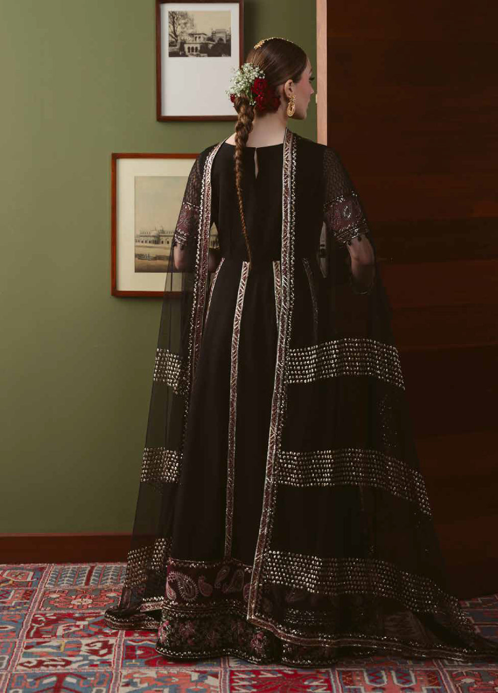 Elaya by Nureh Unstitched Embroidered Net 4 Piece Suit NU26UEF NEL-95 - Festive Collection