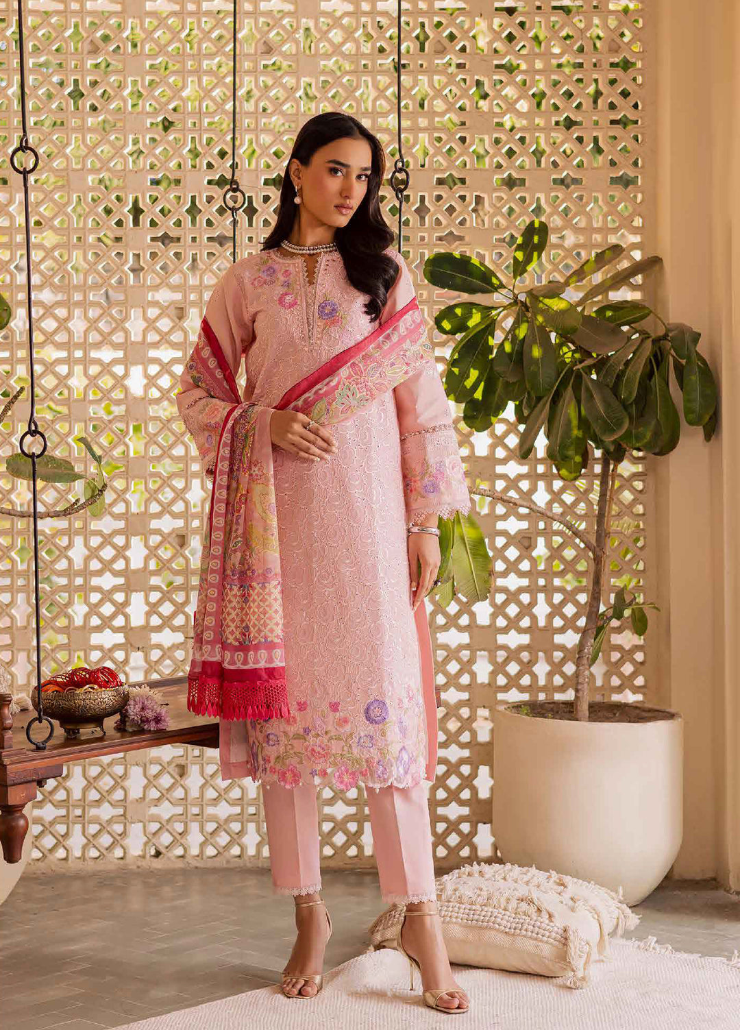Selene by RajBari Unstitched Embroidered Lawn 3 Piece Suit RB26USL Noore - Festive Collection