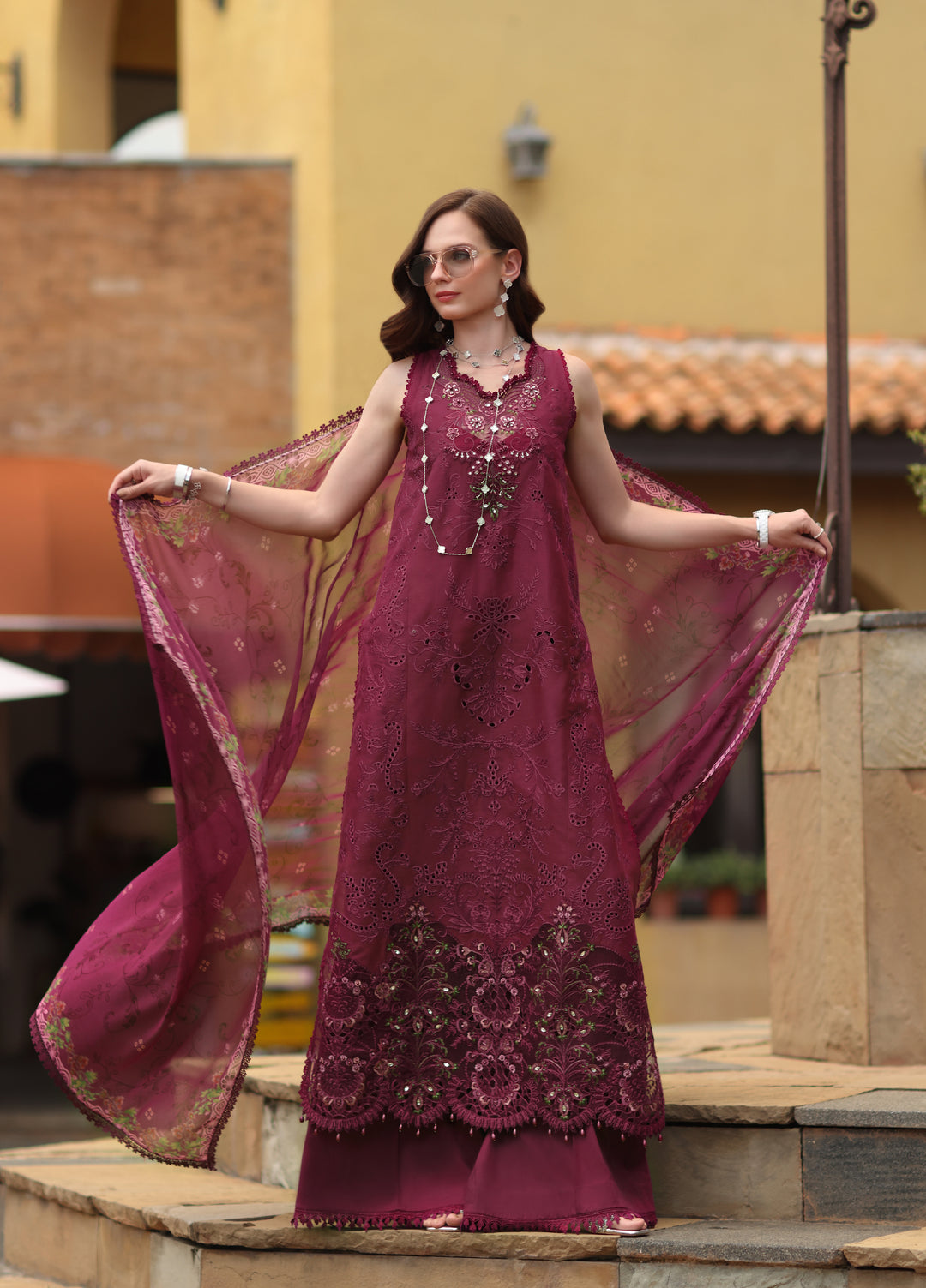 Noor by Saadia Asad Unstitched Embroidered Laserkari Lawn 3 Piece Suit SA26ULNL D8 - Lawn Collection