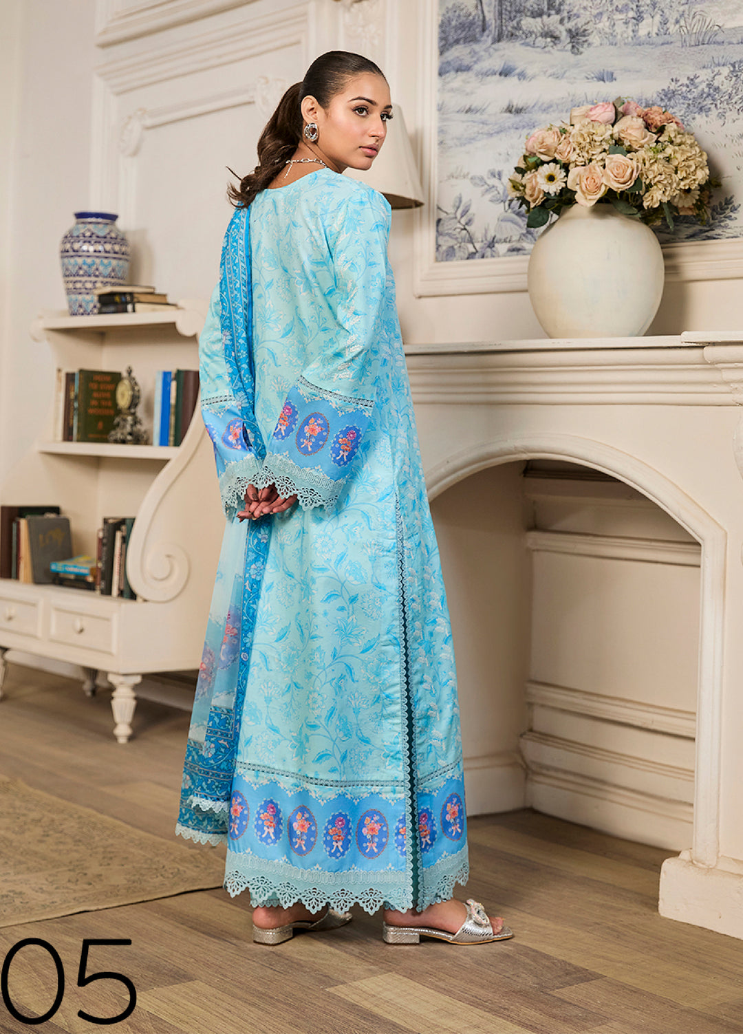 Raha Summer Prints by RajBari Unstitched Printed Lawn 3 Piece Suit RB26URVI D-5 - Summer Collection