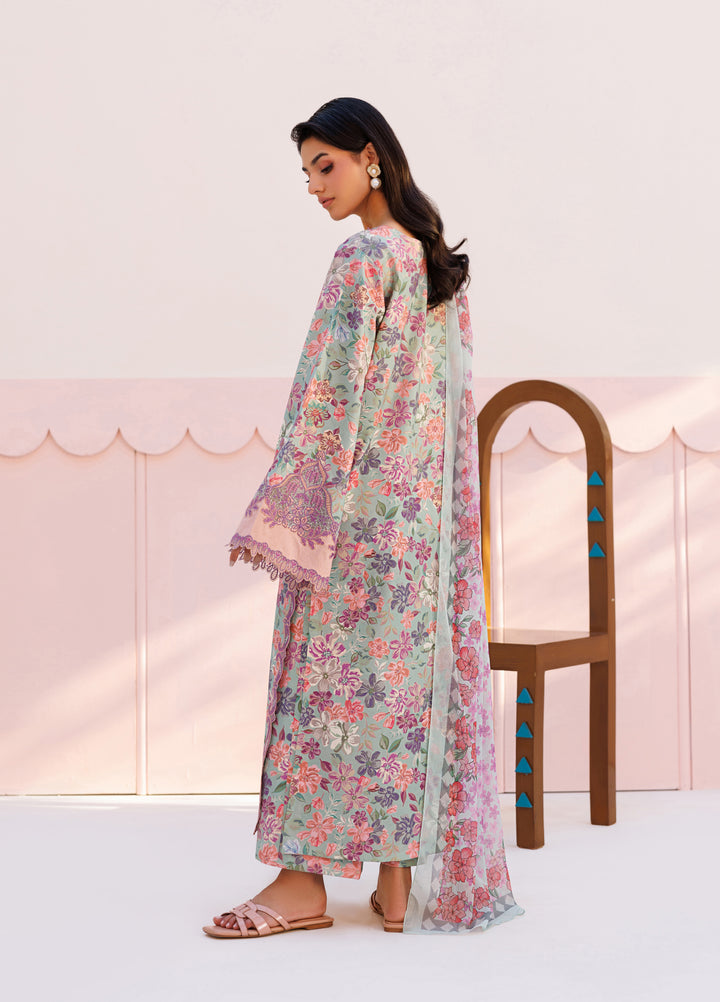 Azzal Unstitched Printed and Embroidered Lawn 3 Piece Suit AZL26UPL AZL-148 - Summer Collection