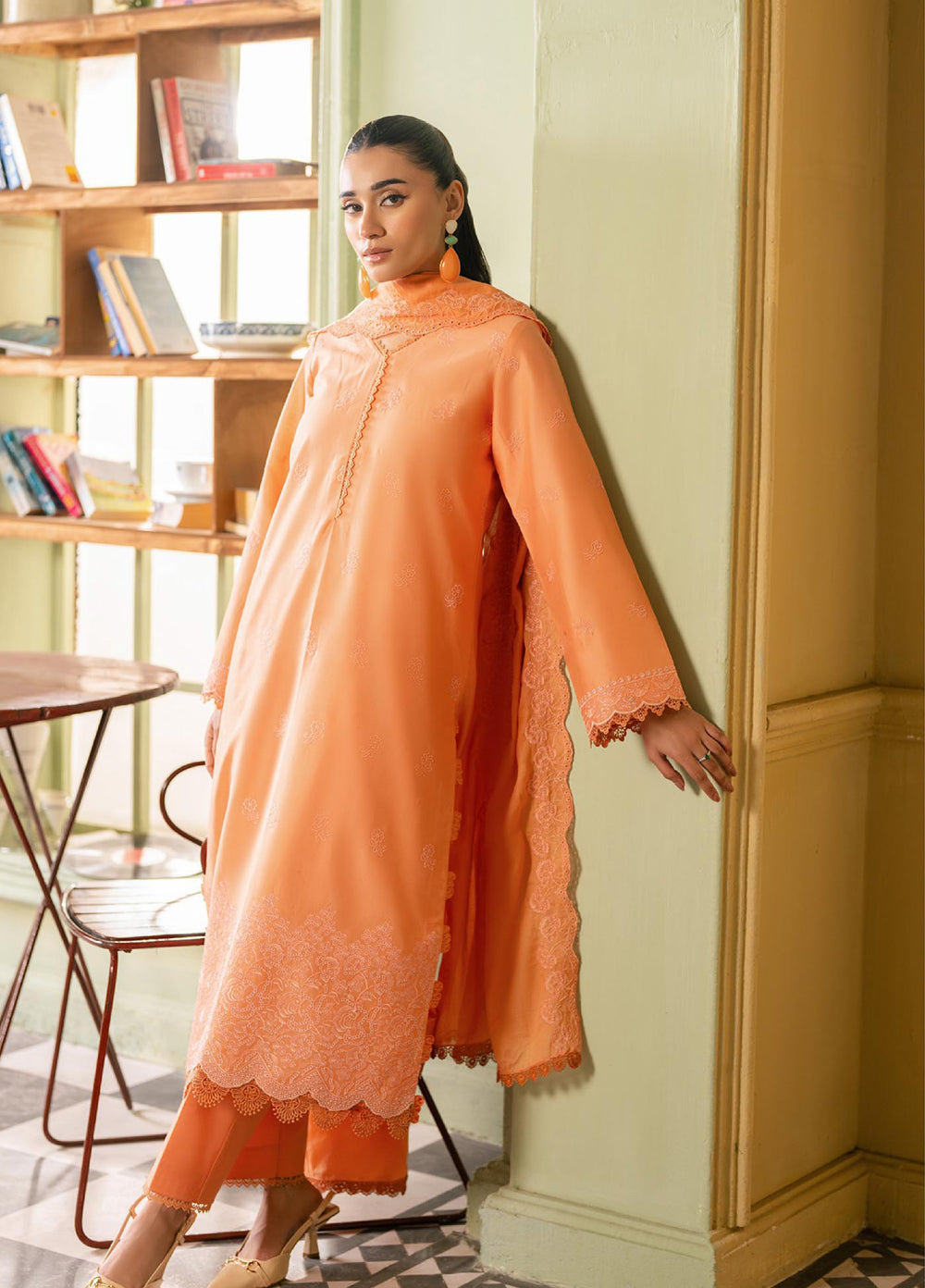 Raha by Rajbari Unstitched Premium Chikankai Embroidered Lawn 3 Piece Suit RB26UCRL D-7 - Summer Collection