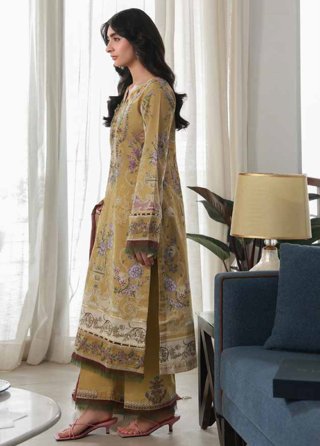 Delia by Gulaal Unstitched Embroidered Lawn 3 Piece Suit GL26UD D-7 Esme - Summer Collection