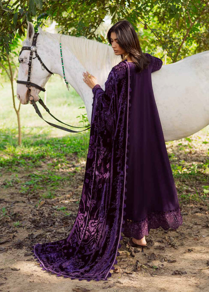 Nureh Exclusive Unstitched Luxury Palachi Embroidered Leather Peach Suits 3 Piece NU25PS NE-187 - Winter Collection