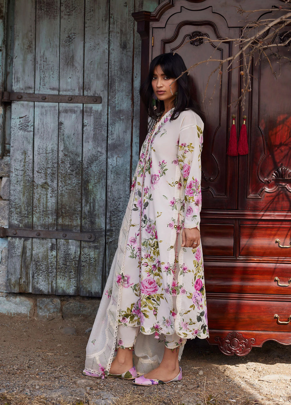 Meili by Zaha Unstitched Embroidered Lawn 3 Piece Suit ZK26UML ZL26-11B - Festive Collection