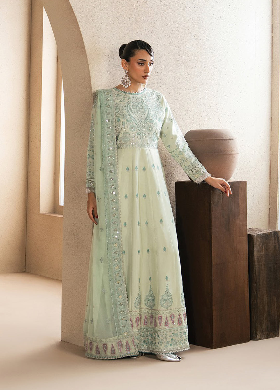 Neoma by Xenia Formals Unstitched Embroidered Raw Silk 3 Piece Suit XE26UNF 03- SELA - Festive Collection