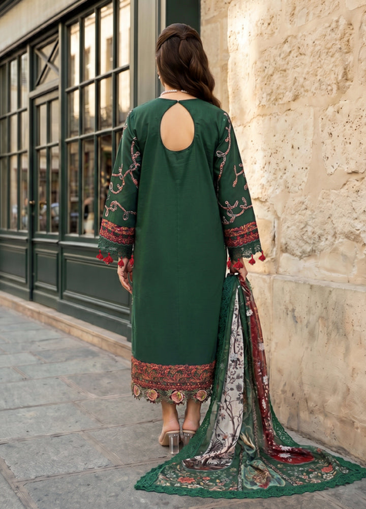 Asifa and Nabeel Unstitched Embroidered Lawn 3 Piece Suit AN26ULE Green Majestic VSL 26-01 - Eid Collection