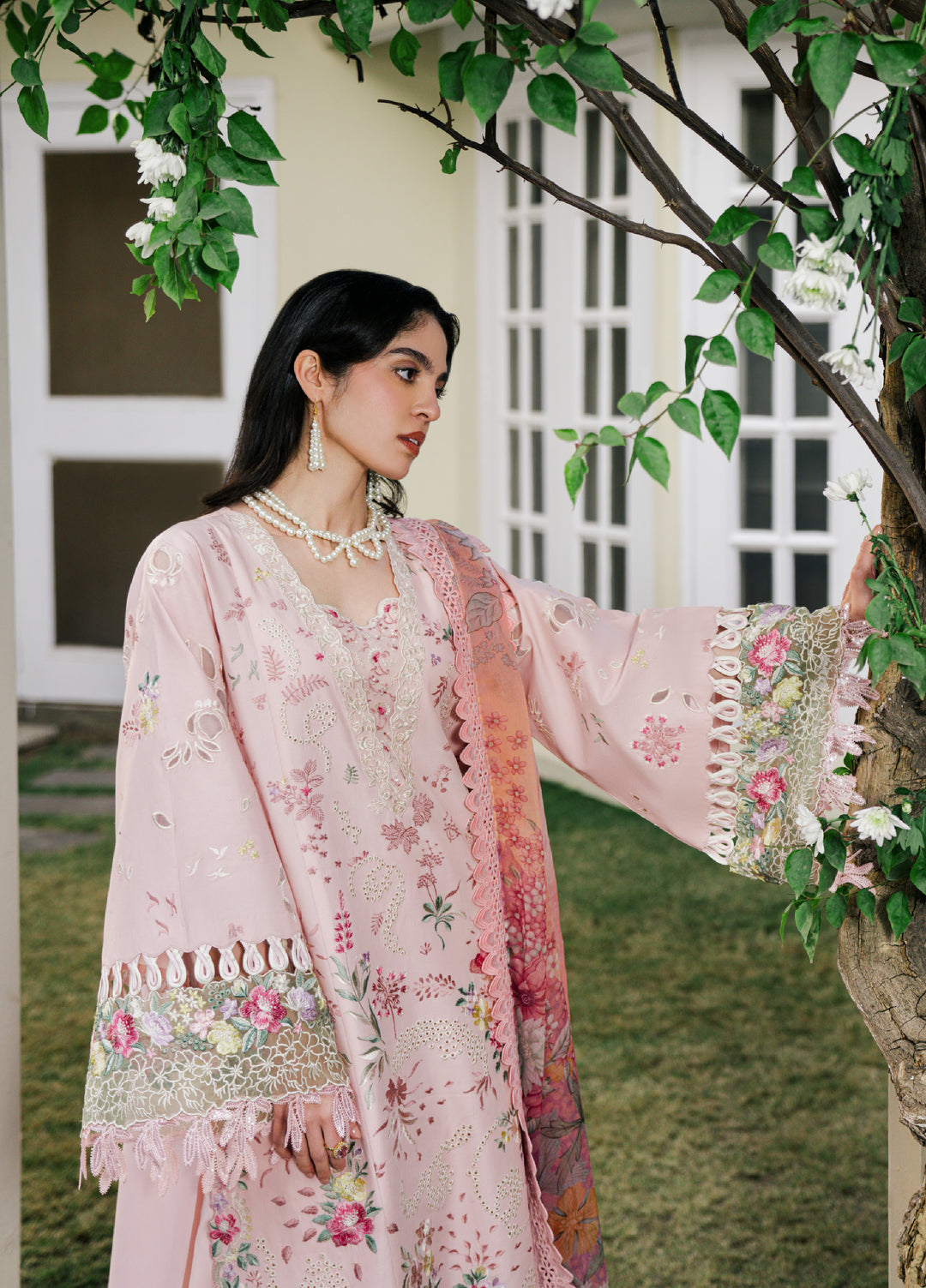 Camelia by Sundas Ahad Unstitched Embroidered Luxury Lawn 3 Piece Suit SNA26UC EL-06 Baby Pink - Festive Collection