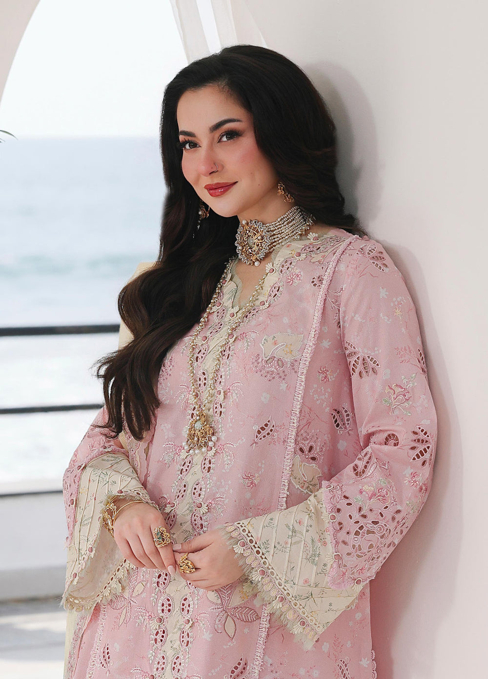 Sahil by Qalamkar Unstitched Embroidered Luxury Lawn 3 Pcs Suit QLK26US SA-09 Haniya - Summer