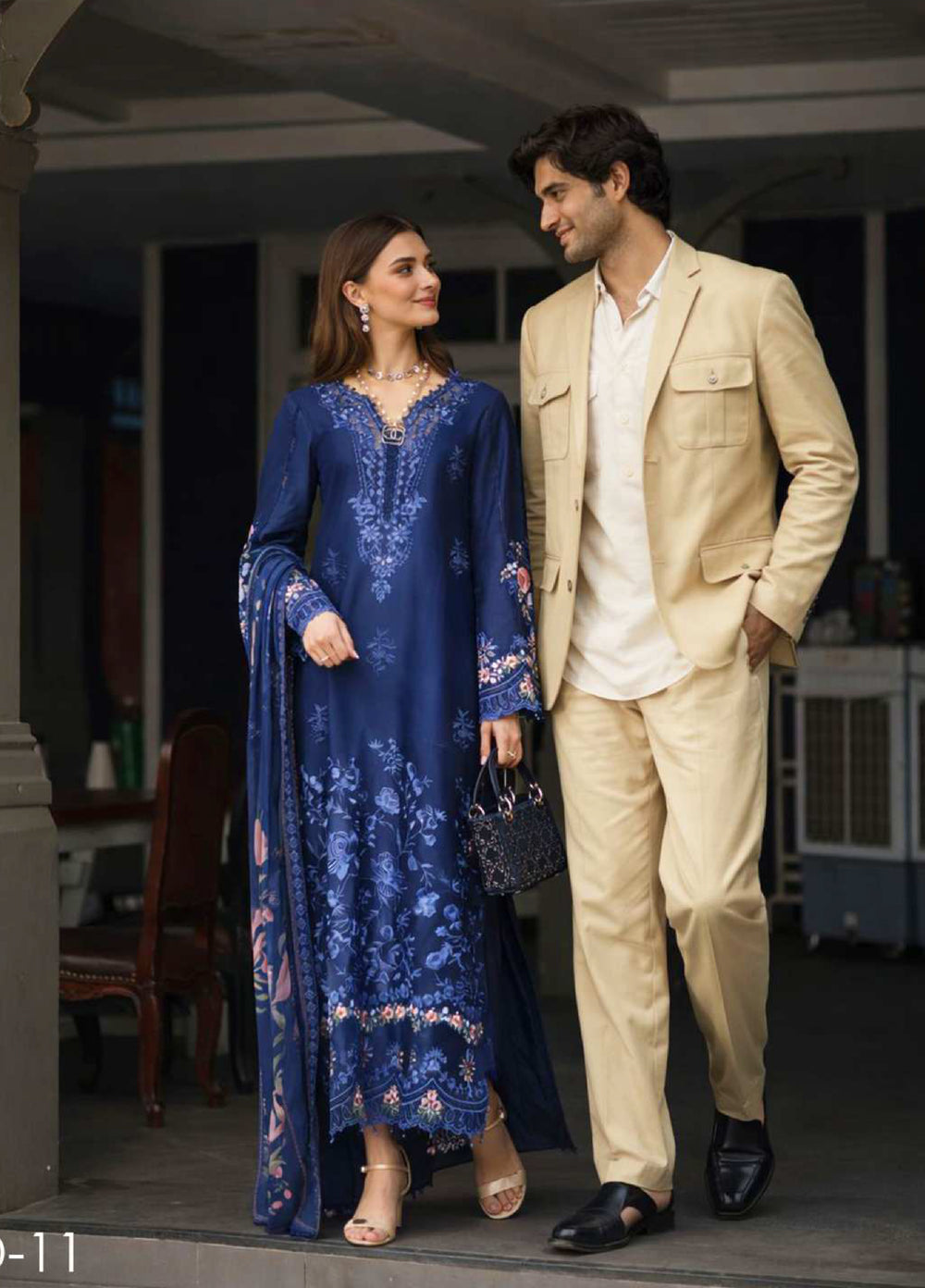 Noor Luxe by Saadia Asad Unstitched Chikankari Embroidered Lawn 3 Piece Suit SA26UNL D-11 IND-IRA - Summer Collection