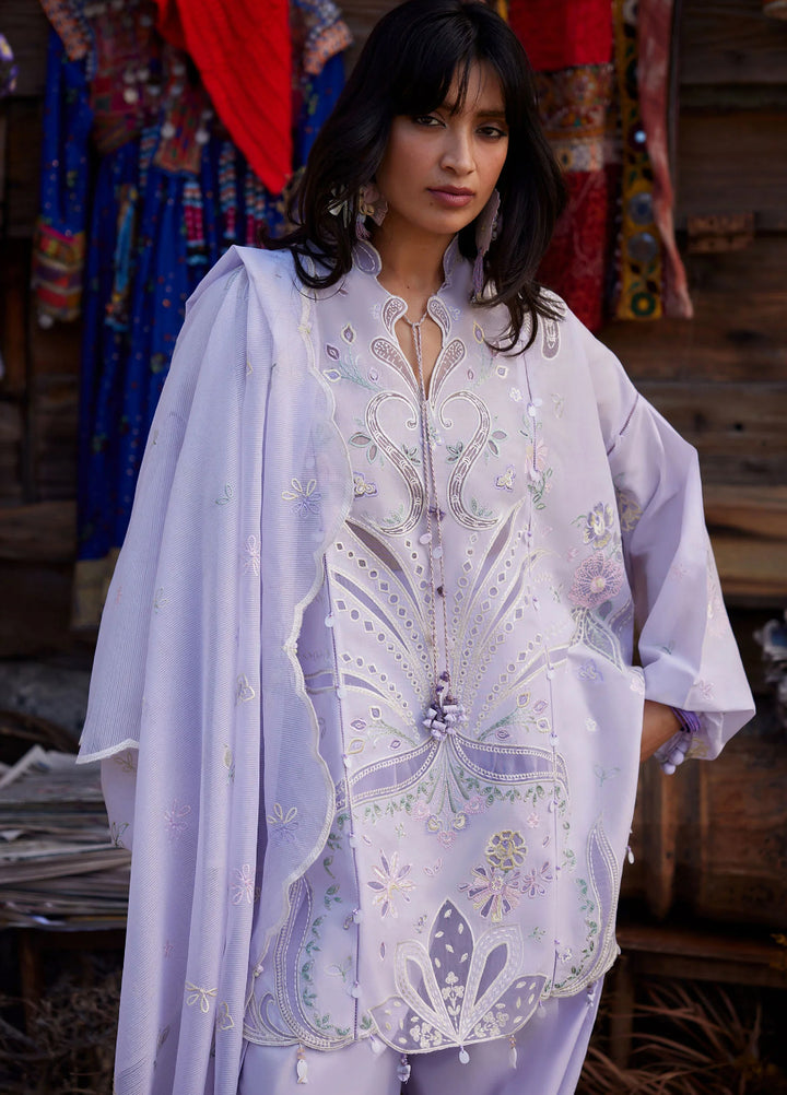 Meili by Zaha Unstitched Embroidered Lawn 3 Piece Suit ZK26UML ZL26-10B - Festive Collection