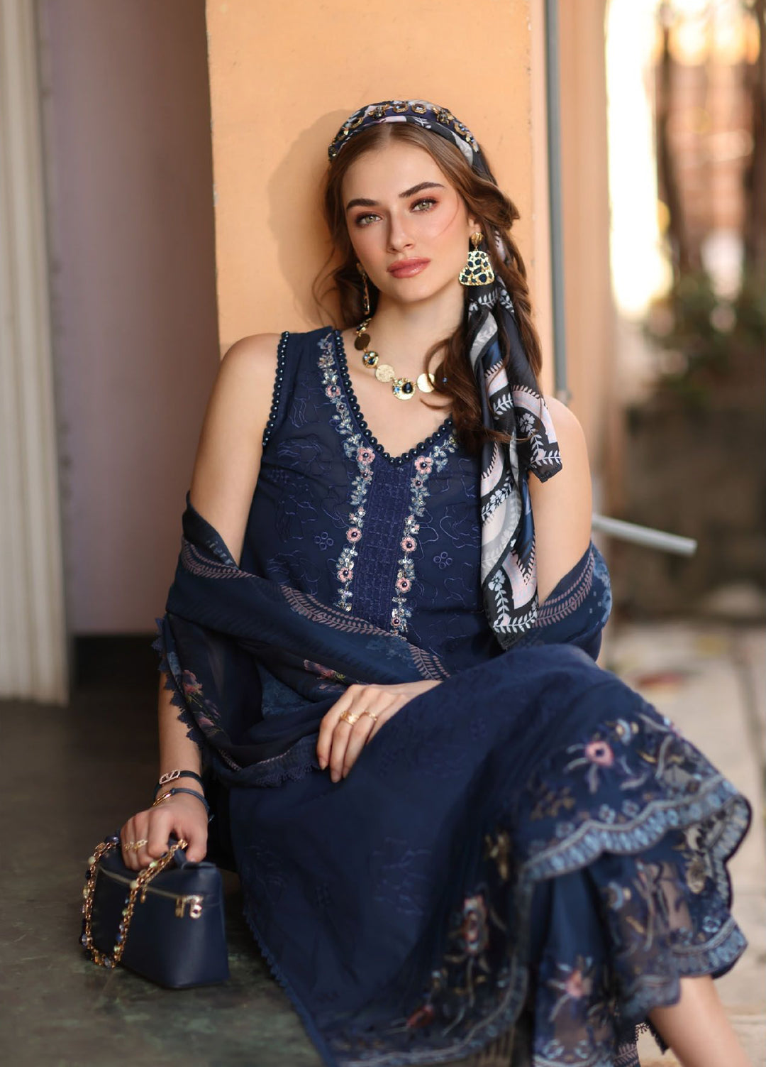 Noor by Saadia Asad Unstitched Embroidered Lawn 3 Piece Suit SA26UNE D-06A - Eid Collection