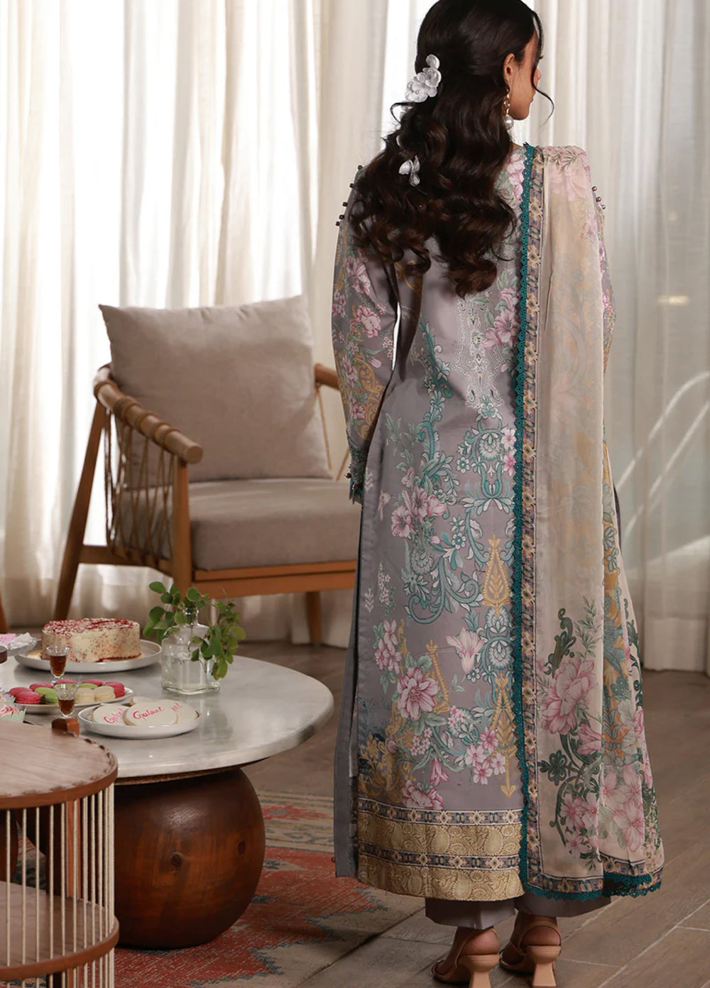 Delia by Gulaal Unstitched Embroidered Lawn 3 Piece Suit GL26UD D-2 Orra - Summer Collection