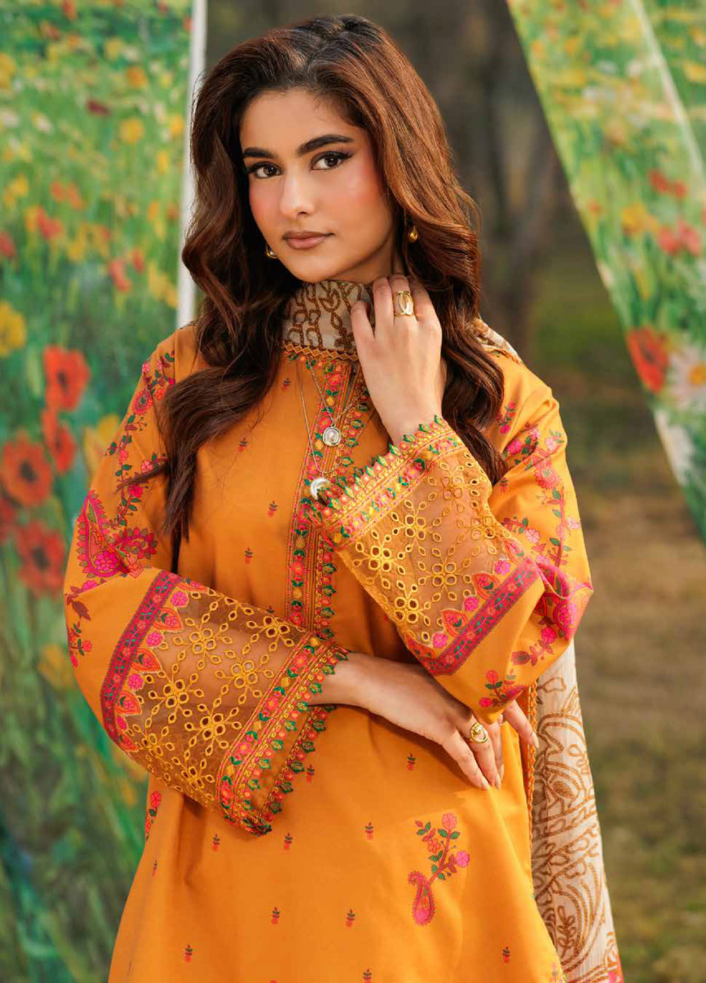 Combination by Charizma Unstitched Embroidered Lawn 3 Piece Suit CHR26UCL CC6-14 - Summer Collection