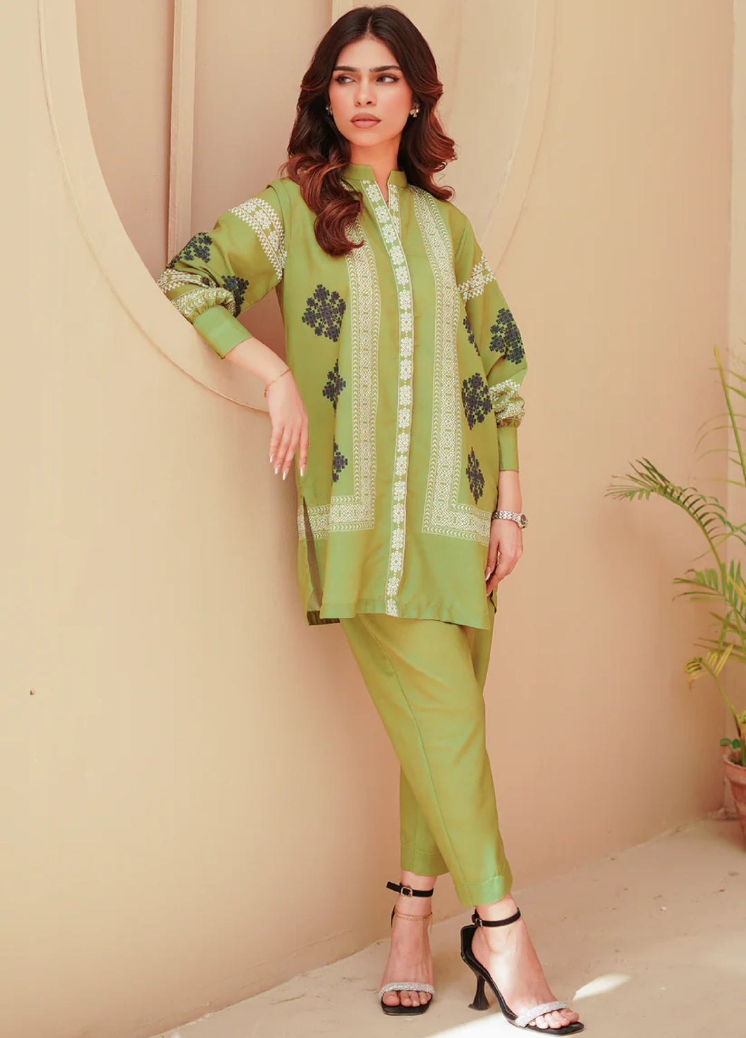 Nairah Women Pret Printed Cambric Suit NAH26PN Olive Tribal - Spring Collection