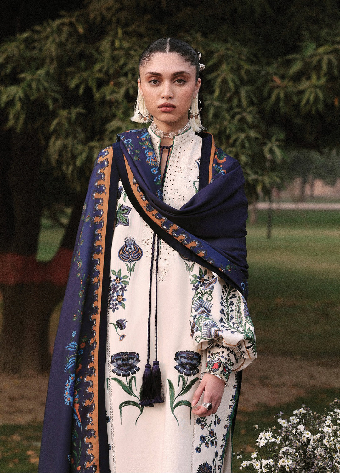 Jugnu by Hussain Rehar Unstitched Khaddar Embroidered Suits 3 Piece HRR25JK Nahro - Winter Collection