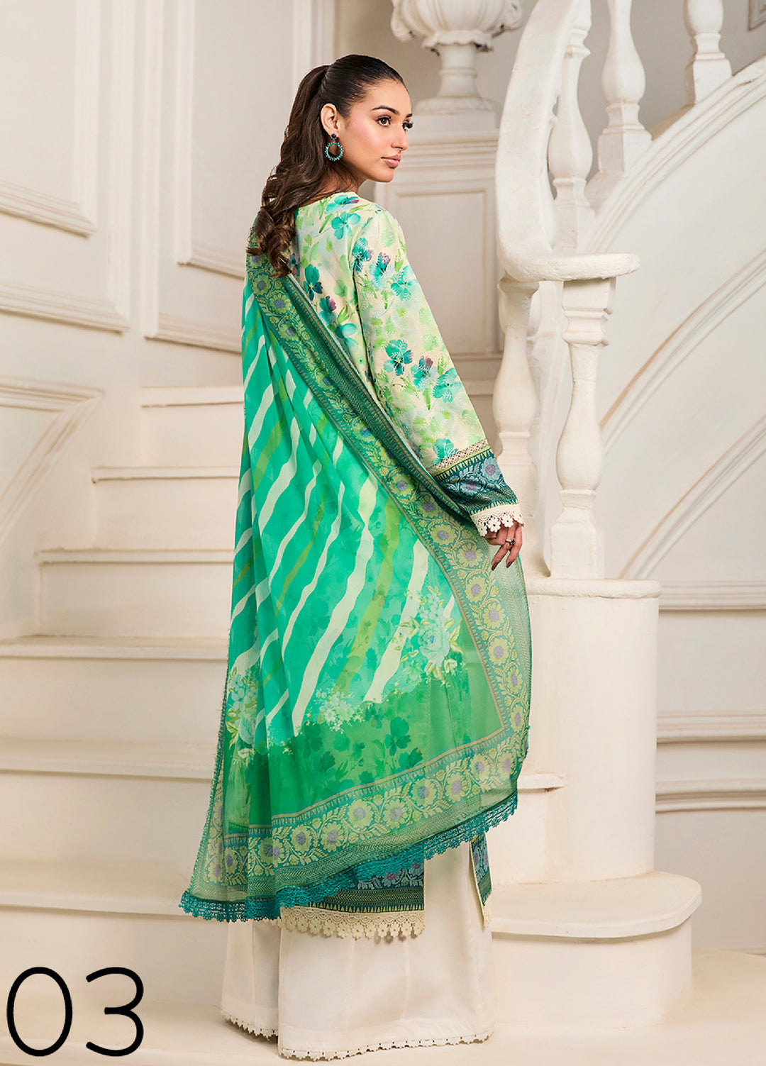 Raha Summer Prints by RajBari Unstitched Printed Lawn 3 Piece Suit RB26URVI D-3 - Summer Collection