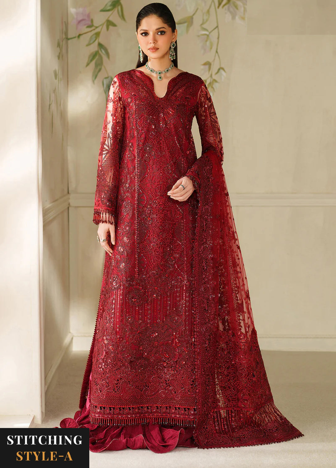 Chantelle by Baroque Unstitched Embroidered Organza 3 peice BQ25CF V14- D 01 - Formals Collection