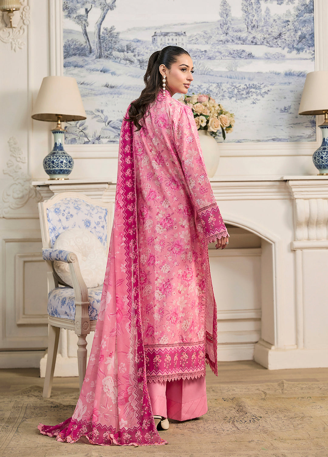 Raha Summer Prints by RajBari Unstitched Printed Lawn 3 Piece Suit RB26URVI D-9 - Summer Collection