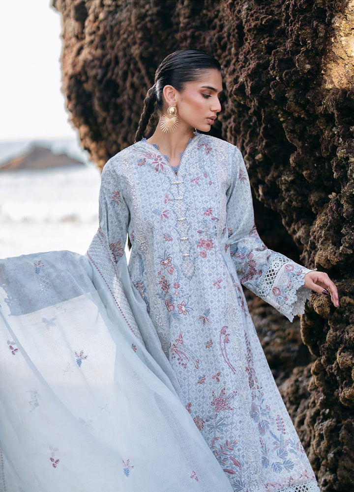Florent Unstitched Embroidered Luxury Lawn 3 Piece Suit FL26UL FL-4A - Festive Collection