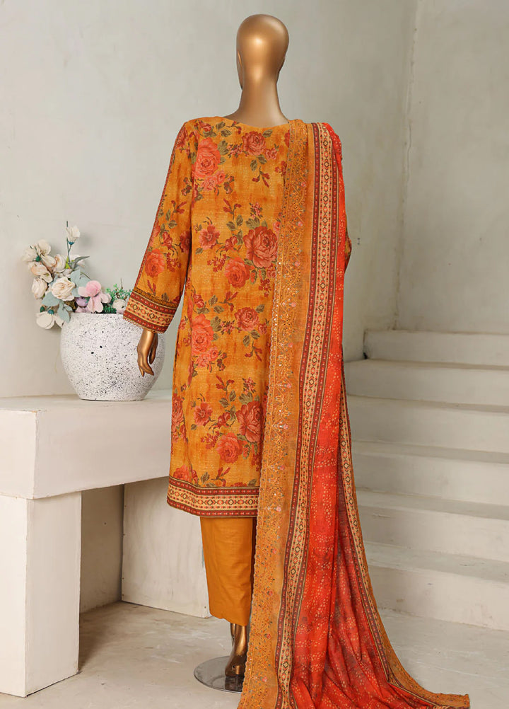 Hz Textiles Embroidered Khaddar Suits Unstitched 3 Piece PKE-203 - Winter Collection