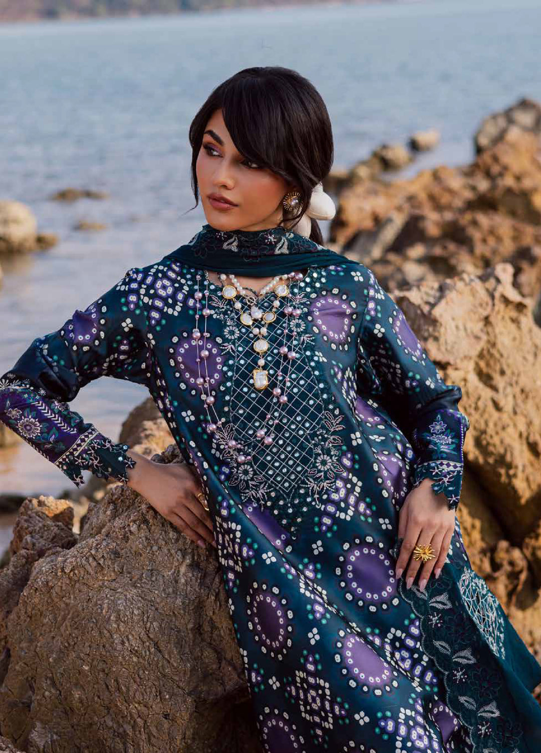 Nureh Unstitched Embroidered Silk 3 Piece Suit NU26US S-27 - Festive Collection