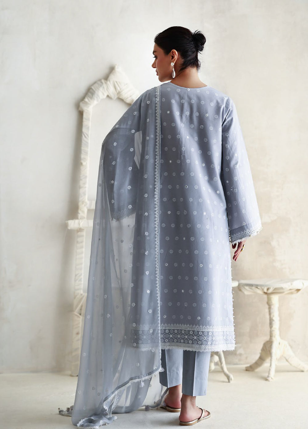 The Luxe by Gul Ahmed Unstitched Embroidered Lawn 3 Piece Suit GA26ULL Cerulean Flora PM 62083 - Casual Collection