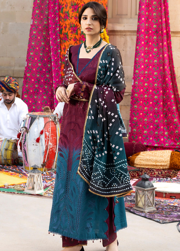 Bandhani by Al Zohaib Unstitched Embroidered Premium Lawn 3 Piece Suit AZ26UB D-3 - Summer Collection