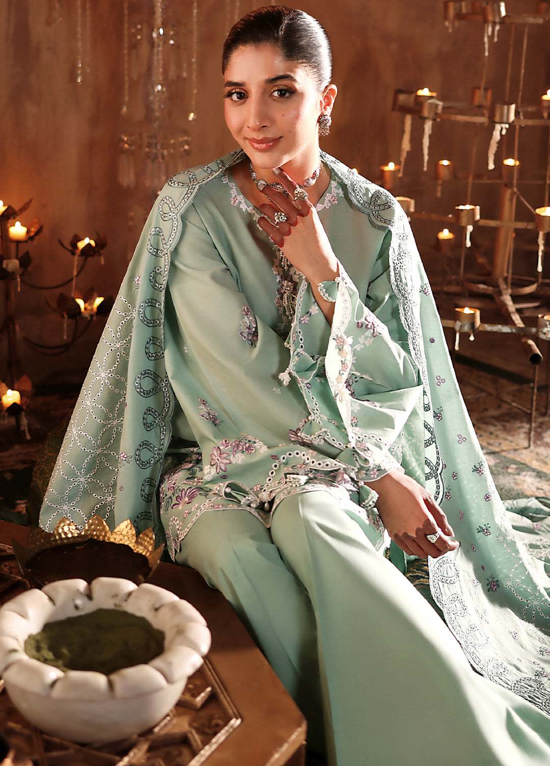 Cross Stitch Unstitched Embroidered Premium Lawn 3 Piece Suit CS26UCPL D6 MEADOW MUSE - Eid Collection