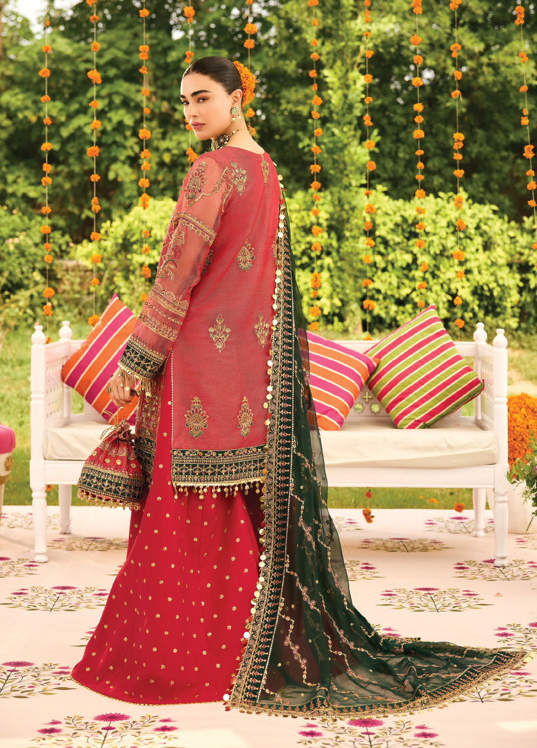 Shehnai by Alizeh Fashion Unstitched Embroidered Zari Net Suits 3 Piece AFB25SF Ghoomar - Festive Collection