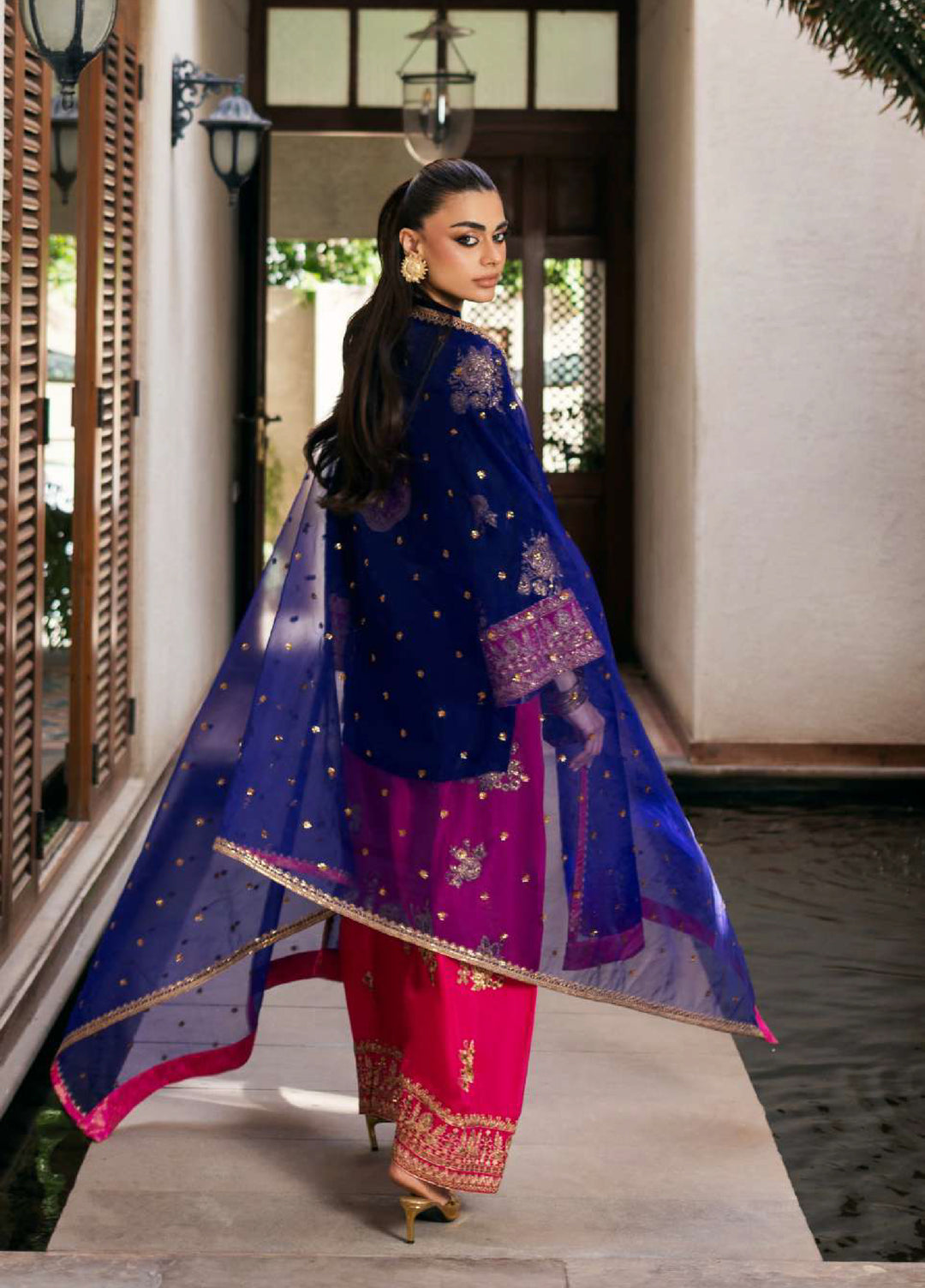 Zainab Chottani Unstitched Velvet Embroidered 3 Piece ZC25UV Jia - Festive Collection