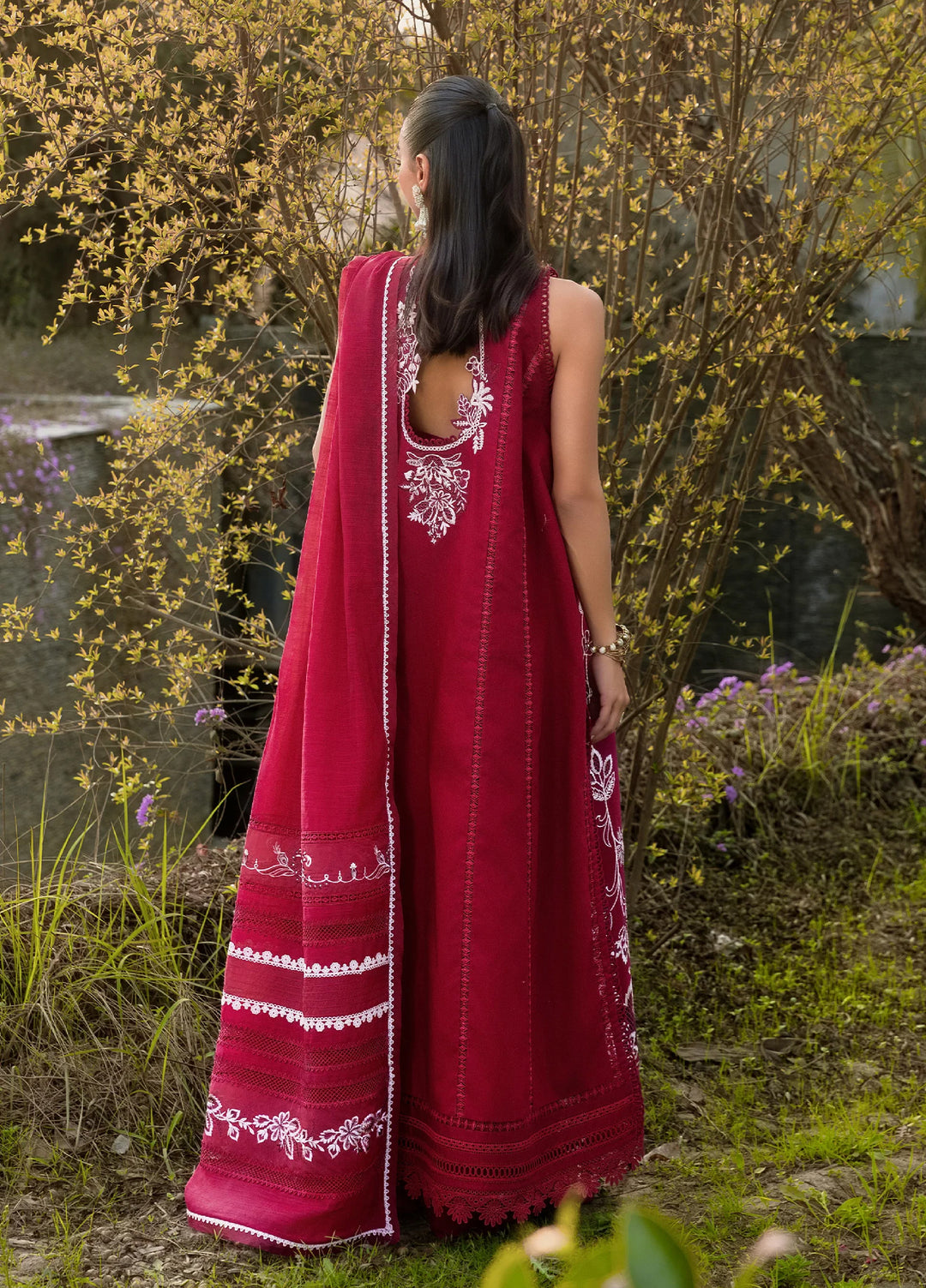 Flow by Crimson Unstitched Embroidered Lawn 3 Piece Suit CR26UFL D5 A-Crimson - Festive Collection