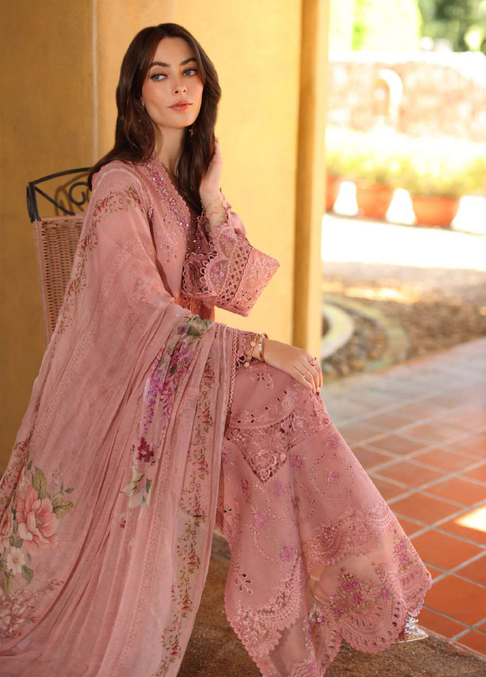 Noor by Saadia Asad Unstitched Embroidered Luxury Lawn 3 Piece Suit SA26UNL D3B-MIRELLE - Eid Collection