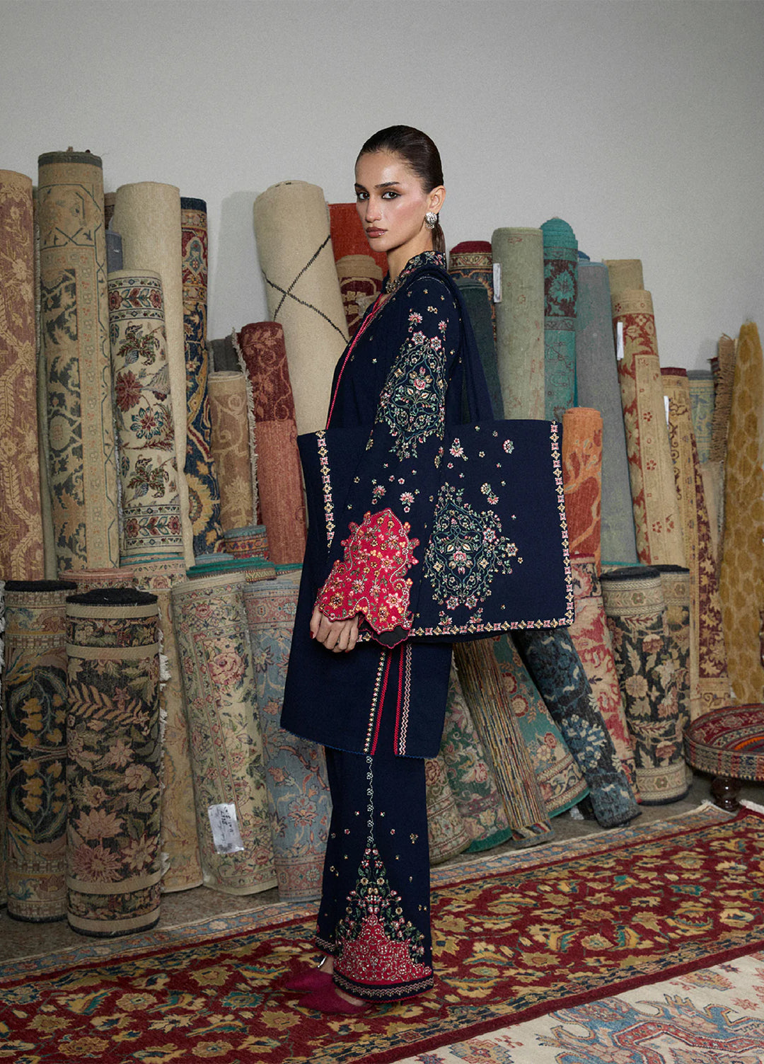 Jugnu by Hussain Rehar Unstitched Karandi Embroidered Suits 3 Piece HR25JW Firo - Winter Collection