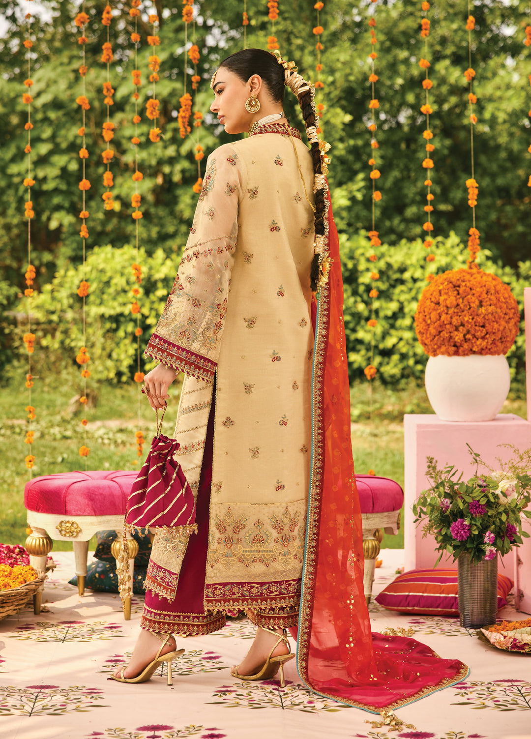 Shehnai by Alizeh Fashion Unstitched Embroidered Zari Net Suits 3 Piece AFB25SF Dilruba - Festive Collection