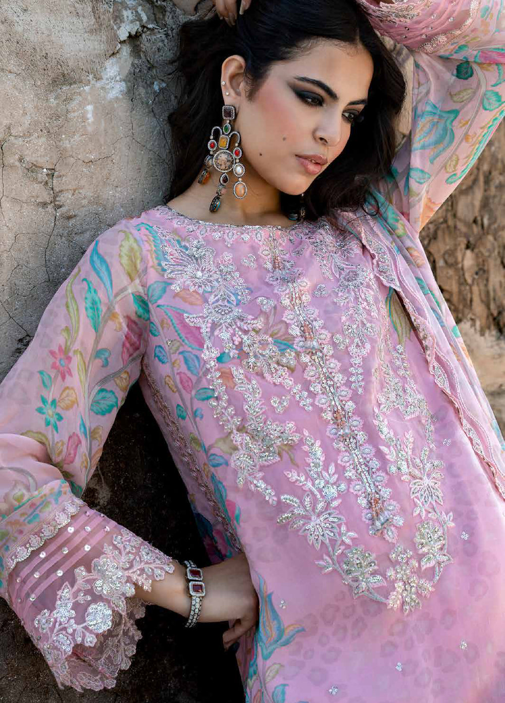 Vasal by Charizma Unstitched Embroidered Chiffon 4 Piece Suit CHR26UVC VSLW6-01 - Festive Collection