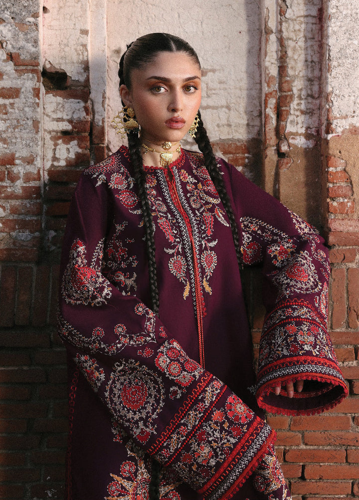 Jugnu by Hussain Rehar Unstitched Khaddar Embroidered Suits 3 Piece HRR25JK Laleh - Winter Collection