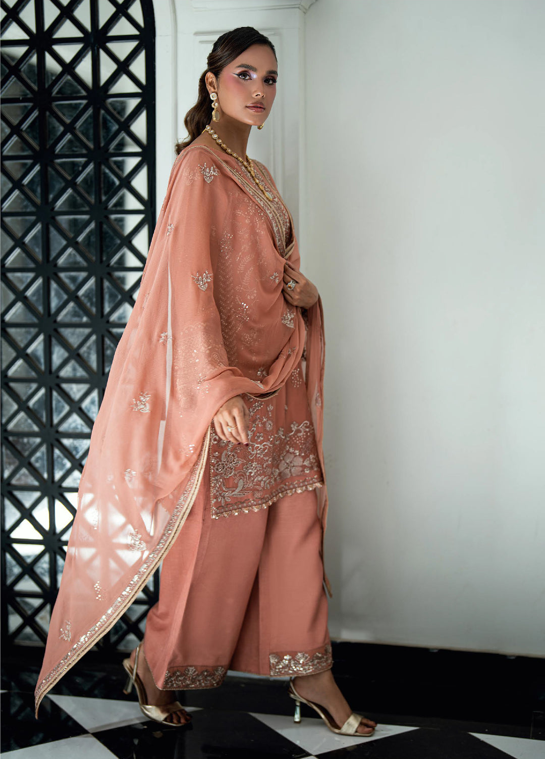 Maison d'or by Sahane Unstitched Embroidered Chiffon 3 Piece Suit CT-27006 SORELLE - Festive Collection