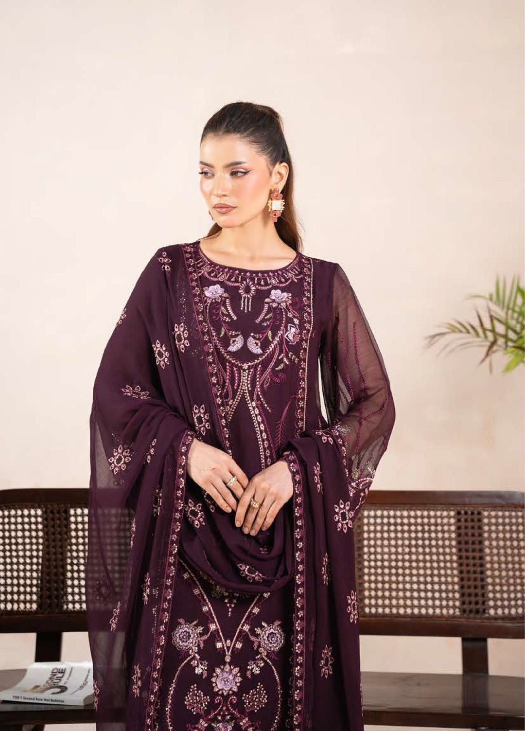 Anaya Noor by Zebtan Unstitched Embroidered Chiffon 3 Piece Suit ZB26UAN AN-07 - Festive Collection